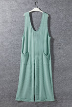 Load image into Gallery viewer, Moonlight Jade Corded Tie Straps V Neck Wide Leg Jumpsuit