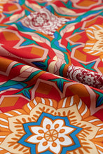 Load image into Gallery viewer, Red Floral Print Batwing Sleeve V Neck Blouse