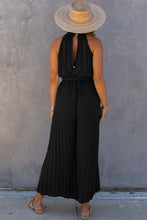 Load image into Gallery viewer, Black Pleated Wide Leg Jumpsuit