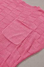 Load image into Gallery viewer, Pink Woven Design Knit Sweater