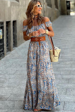 Load image into Gallery viewer, Paisley Print Off Shoulder Maxi Dress