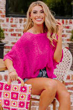 Load image into Gallery viewer, Pink Knit Scallop Edge Top
