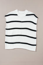 Load image into Gallery viewer, White Striped Batwing Sleeve Sweater Tee