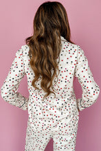 Load image into Gallery viewer, White Contrast Pipping Star Long Sleeve and Pants Pajamas Set