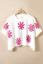 Load image into Gallery viewer, White Daisy Flower Printed Casual T Shirt