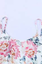 Load image into Gallery viewer, White Floral Spaghetti Straps Wide Leg Jumpsuit