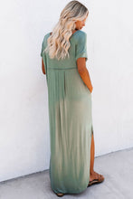 Load image into Gallery viewer, Green Maxi T-shirt Dress