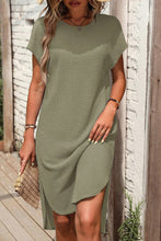 Load image into Gallery viewer, Green Waffle T-shirt Dress