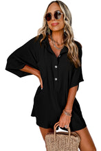 Load image into Gallery viewer, Black Collared Romper