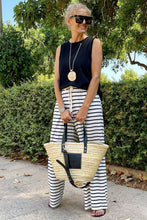 Load image into Gallery viewer, White Striped Wide Leg Pants