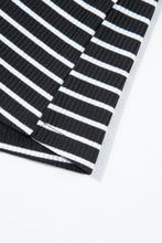 Load image into Gallery viewer, Black Stripe Ribbed Knit Sleeveless Mini Dress