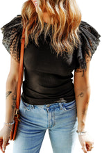 Load image into Gallery viewer, Black Ruffle Knit Top