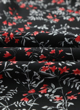 Load image into Gallery viewer, Black Floral Ruffled Top and Maxi Set