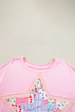Load image into Gallery viewer, Pink Star Patchwork Loose T-shirt
