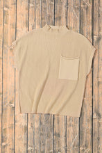 Load image into Gallery viewer, Tan Ribbed Knit Short Sleeve Sweater