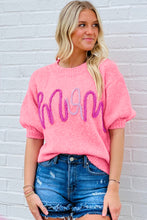 Load image into Gallery viewer, Mom Tinsel Front Short Sleeve Sweater