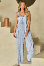 Load image into Gallery viewer, Light Wash Wide Leg Denim Overall