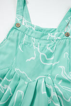 Load image into Gallery viewer, Moonlight Jade Printed Bib Wide Leg Overalls