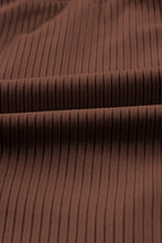 Load image into Gallery viewer, Coffee Ribbed Drawstring Sides Cutout One Piece Swimsuit