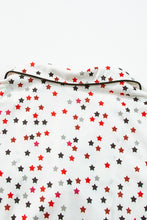 Load image into Gallery viewer, White Contrast Pipping Star Long Sleeve and Pants Pajamas Set
