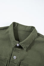 Load image into Gallery viewer, Moss Green Distressed Frayed Denim Romper