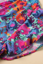 Load image into Gallery viewer, Blue Floral Print V Neck Wrap Split Maxi Dress