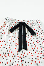 Load image into Gallery viewer, White Contrast Pipping Star Long Sleeve and Pants Pajamas Set