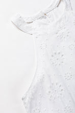 Load image into Gallery viewer, White Boho Eyelet Pattern Halter Neck Sleeveless Dress