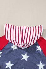 Load image into Gallery viewer, Stars and Stripes Print Drawstring Hooded T Shirt