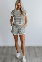 Load image into Gallery viewer, Stripe Tee and Shorts Set