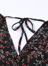 Load image into Gallery viewer, Black Floral Ruffled Top and Maxi Set