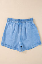 Load image into Gallery viewer, Beau Blue Casual Chambray Drawstring Shorts
