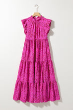 Load image into Gallery viewer, Leopard Print Ruffled Trim Tiered Maxi Dress
