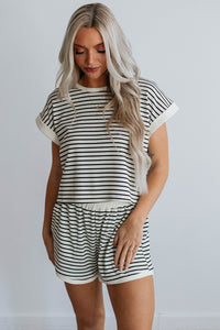 Stripe Tee and Shorts Set