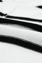 Load image into Gallery viewer, White Striped Batwing Sleeve Sweater Tee
