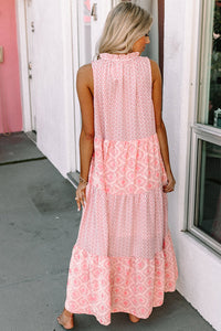 Pink Print Maxi Dress