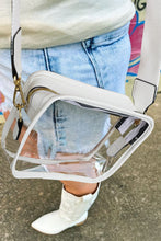 Load image into Gallery viewer, White Clear PVC Leather Strap Crossbody Bag
