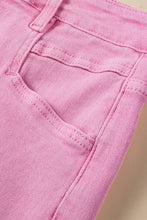 Load image into Gallery viewer, Pink Frayed Edge Mid Rise Denim Shorts
