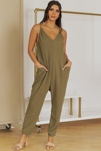 Green Textured Jumpsuit