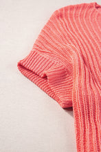 Load image into Gallery viewer, Salmon Loose Knit Tee with Slits
