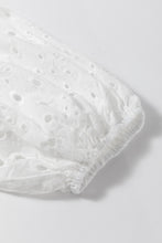 Load image into Gallery viewer, White Flower Embroidered Hollow-out Puff Sleeve Blouse
