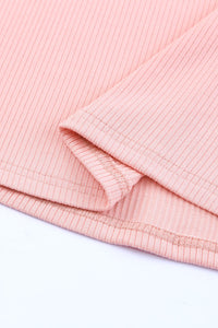 Pink Dot Mesh Ruffle Knit Top