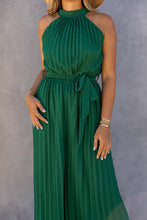 Load image into Gallery viewer, Green Open Back Pleated Jumpsuit
