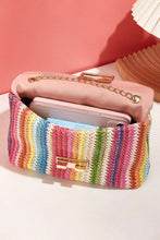 Load image into Gallery viewer, Multicolour Bohemian Woven Gold Chain Shoulder Bag
