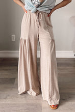 Load image into Gallery viewer, Khaki Drawstring Pleated Wide Leg Pants
