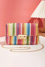 Load image into Gallery viewer, Multicolour Bohemian Woven Gold Chain Shoulder Bag
