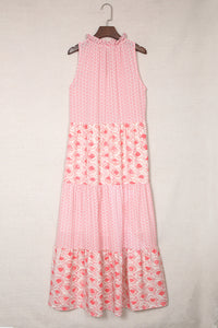 Pink Print Maxi Dress