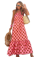 Load image into Gallery viewer, Red Geometric Print Maxi Dress
