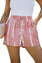 Load image into Gallery viewer, Pink Tie Dye Drawstring Casual Shorts
