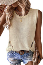 Load image into Gallery viewer, Pointelle Detail Knit Sweater Vest
